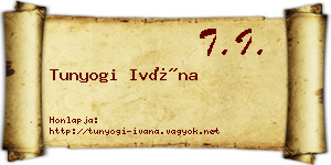 Tunyogi Ivána névjegykártya